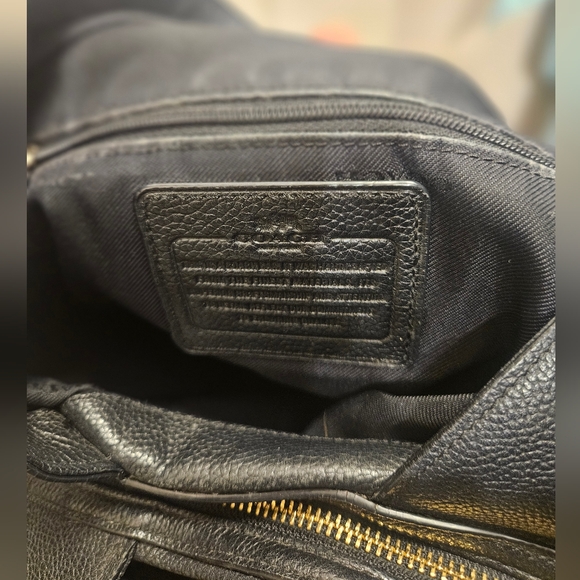 Coach edie black leather handbag shoulderbag purse - Picture 8 of 16